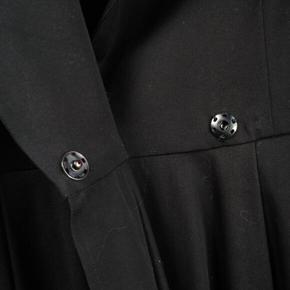 Tavan & Mitto Black Full Skirt Trench Coat - Picture 4 of 9